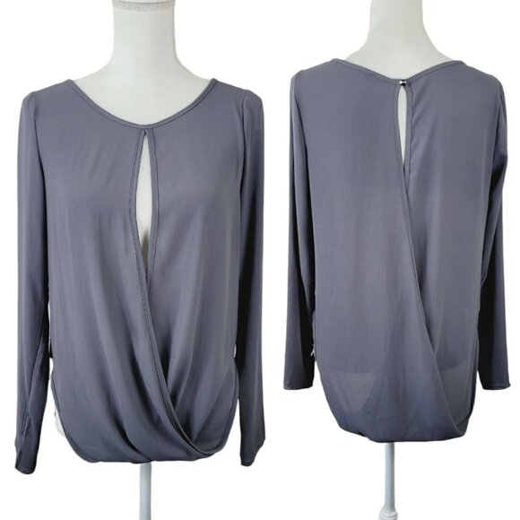 Style Tree Tops - Style Tree Sz Sm Women's Drapey Blouse Gray Vintage Y2K Business Casual EUC